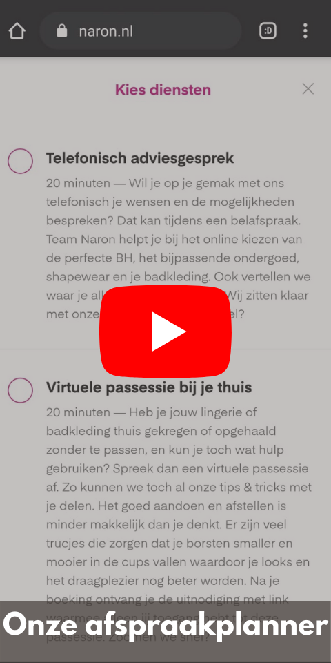 Filmpje met uitleg over afspraakknop op Naron.nl