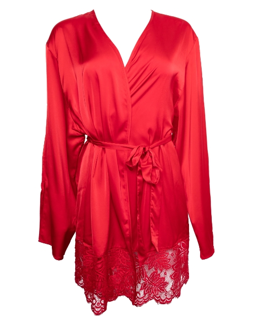 Wolf & Whistle kimono Rosie 34-44 Red Satin