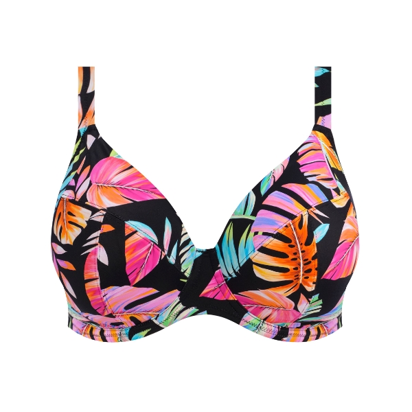 Elomi bikini top plunge Tropical Falls E-JJ Black