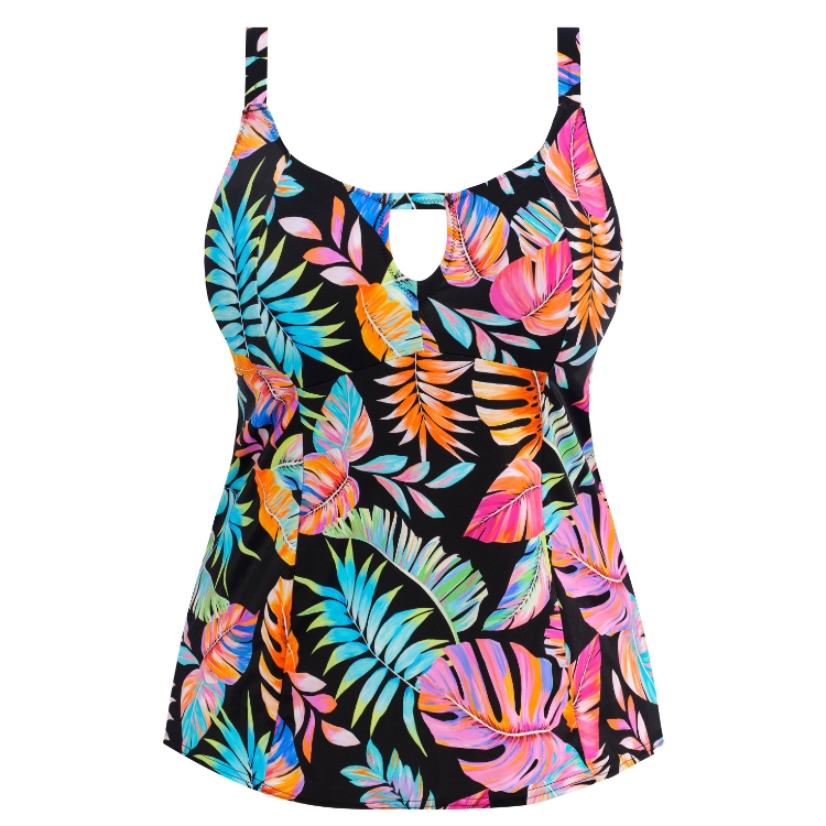 Elomi moulded tankini top zonder beugel Tropical Falls 42-52 Black