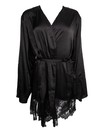 Wolf & Whistle kimono Rosie 34-44 Black Satin thumbnail