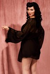 Bettie Page Robe Feather 36-46 Black  thumbnail