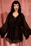 Bettie Page Robe Feather 36-46 Black  thumbnail